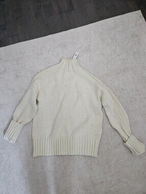 Banana Republic Cream Off-Shoulder Knit Sweater